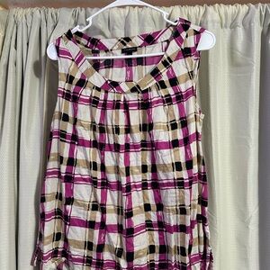 Talbots Pink and Tan Patterned Top